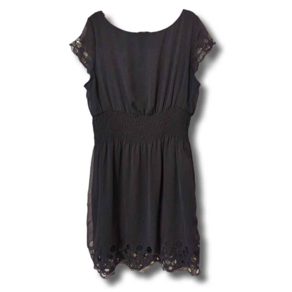 Bar III Navy Flutter Sleeve Cocktail Dress